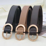 Maytrends 105cm Female Fashion Belt Simple Metal Buckle Belt for Women Black Suit Jeans Clothing Accessories