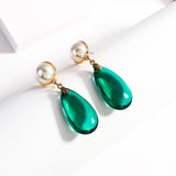 Maytrends New Korean Statement Earrings for Women Green Acrylic Round Square Geometric Dangle Drop Earring Brincos Fashion