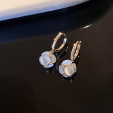 Light Luxury Opal High-end Pendant Personalised Earrings For Women Korean Fashion Earring Daily Birthday Party Jewelry Gifts