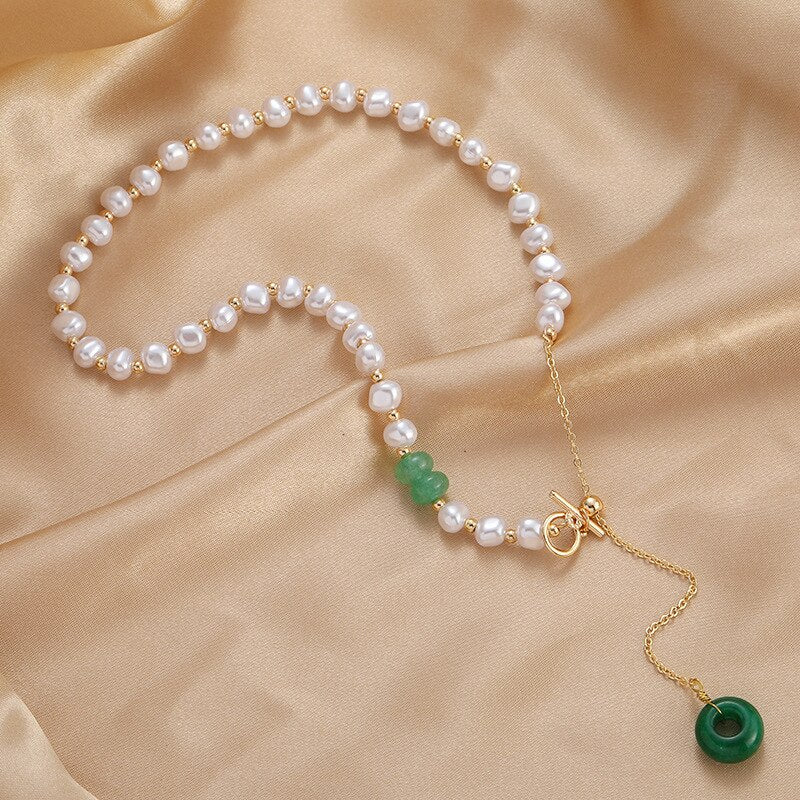 1 PC Fashion Irregular Imitation Pearl Pendant Bracelet Necklace Beads Lucky Charm Bracelet Necklace Jewelry Gift