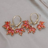 South Korea New Design Fashion Jewelry Luxury Orange Maple Leaf Stretch Adjustable Bracelet Elegant Women's Party Accessories