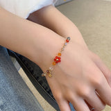 Korean New Handmade Beaded Colorful Crystal Flower Star Charms Bracelets For Women Fashion Jewelry Birthday Gifts