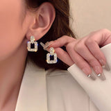 New Popular Accessories Jewelry Gold Colour Earrings For Women Bling Cubic Zirconia Elegant Gorgeous Wedding Party Earring