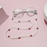 Maytrends Fashion Love Heart Pink Crystal Sunglasses Chain Romantic Transparent Bead Chain For Glasses Women Necklace Lanyard Jewelry