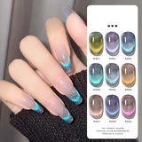 Maytrends 8ML Reflective Glitter Cat Eye Magnetic Gel Nail Polish Holographic Gel Silver Purple Soak Off UV Gel Varnish Rainbow Gel