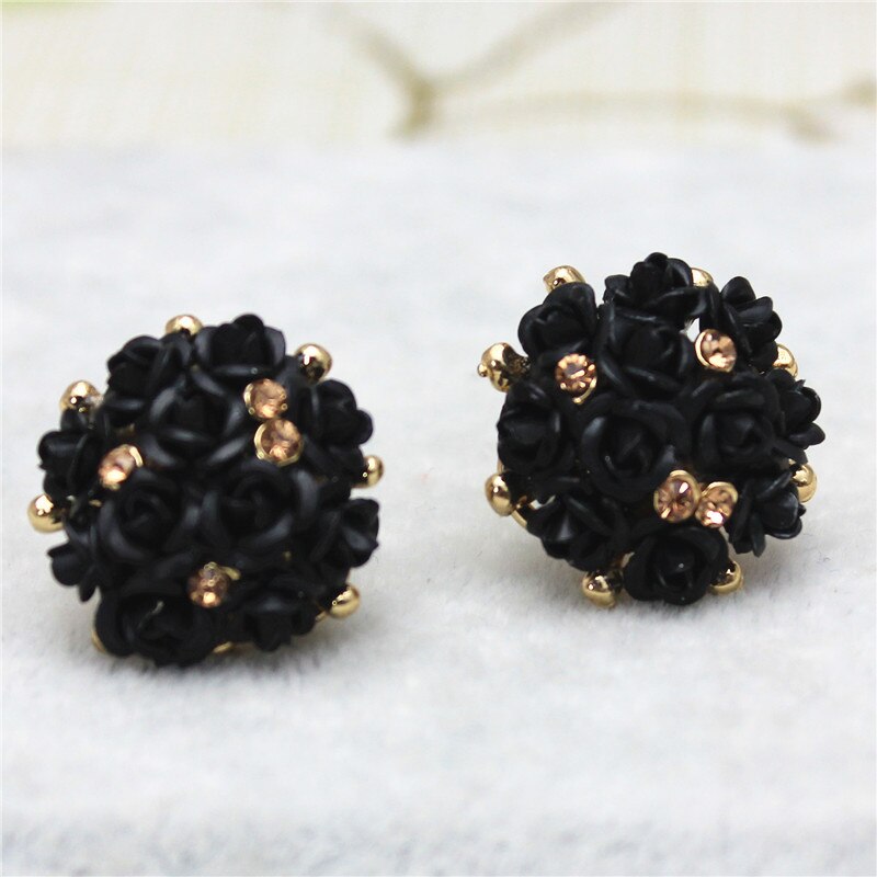 new design fashion brand jewelry rose flower Summer style stud earring Happy marriage earring for women gift