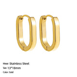 Maytrends Classic Stainless Steel Ear Buckle for Women Trendy Gold Color Small Large Circle Hoop Earrings Punk Hip Hop Jewelry Accessories