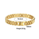 Maytrends Miniamlist Men Bracelet Gold Jewelry Street Style Stainless Steel 316L 18k Gold Plated Cuban Chain Bracelets For Women