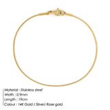 Maytrends 316L Stainless Steel Round Snake Chain Bracelet For Women Minimalist Link Bracelets Jewelry Wholesale/Dropshipping