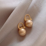 Trendy Asymmetric Natural Freshwater Pearl Earrings New Trend Double Circle Dangle Earrings French Unusual Drop Earrings