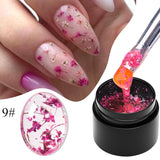 Maytrends Dried Flower Gel Nail Polish Natural Blue Purple Pink Flower Fairy Gel Soak Off UV LED Nail Art Painting Varnishes