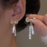 Luxury Women's Earrings Rhinestone Fringe Hanging Zircon Earrings New Shiny Wedding Statement Party Jewelry Gifts