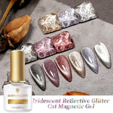 Reflective Glitter Cat Magnetic Gel Nail Polish  Gel Silver Purple Soak Off UV Gel Varnish Rainbow Gel