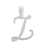 Maytrends New A-Z Cursive Letter Paved Crystal Pendant Necklace For Women Bling Initial Alphabet Rope Chain Necklace Jewelry