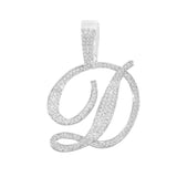 Maytrends New A-Z Cursive Letter Paved Crystal Pendant Necklace For Women Bling Initial Alphabet Rope Chain Necklace Jewelry