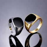 Maytrends New Metal Glossy Rings for Men Geometric Width Signet Square Finger Punk Style Fashion Ring Jewelry Accessories