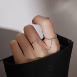 Korean Cross Chain Ring Exquisite Personality Index Finger Adjustable Grade Double Ring Birthday Party Gift Jewelry Accessories