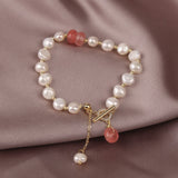 Korea Hot Selling Fashion Jewelry Simple White Natural Freshwater Pearl Bracelet Women's Daily Wild Bracelet