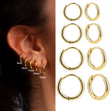 Maytrends Punk Rock Helix Fake Cartilage Ear Cuff with Long Chain Circle Hoop Earrings Set for Women Tiny Piercing Huggie Earring Jewelry