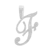 Maytrends New A-Z Cursive Letter Paved Crystal Pendant Necklace For Women Bling Initial Alphabet Rope Chain Necklace Jewelry