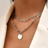 Fashion Stainless Steel Small Uneven Folds 2 Love Necklace High-end Sense Party Accessories Non-fading High-quality Gifts