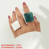 Maytrends New Ins Aesthetic Colorful Transparent Resin Acrylic Rings Set for Women Geometric Irregular Square Ring Jewelry