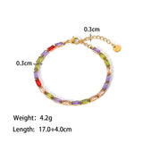 Maytrends Dainty Women's Tennis Bracelets Hip Hop Trendy AAA+ Cubic Zirconia Silver Gold Green Color Teen Girl Crystal Chain Wedding Jewel