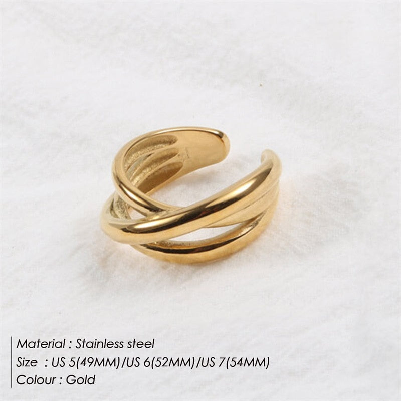 Maytrends 316L Stainless Steel Square Shell Rings For Women Vintage Chunky Ladies Large Ring Party Jewelry Wholesale/Dropshipping