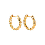 Maytrends Vintage 18K Gold Plated Star Heart Small Ear Buckle Ear Twist Geometric Hoop Earrings Women Minimalist Punk Jewelry Party Gifts