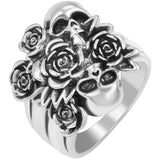 Punk Rose Skull Head Ring Gothic Fashion Women's Ring Holiday Birthday Halloween Party Jewelry Accessories