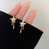 Fashionable Love Lava Star Earrings Design Sense Zircon Advanced Accessories Birthday Party Anniversary Jewelry Gift