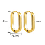 Maytrends Trendy New Style 17/19/21mm Geometric Square Hoop Earrings for Women Hiphop Gold Color Rust Proof Huggie Ear Jewelry Party Gifts