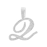 Maytrends New A-Z Cursive Letter Paved Crystal Pendant Necklace For Women Bling Initial Alphabet Rope Chain Necklace Jewelry