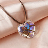 Fashion Opal Heart Diamond Castle Necklace For Woman Girls Rose Quartz Lovely Jewelry Accessories Gift