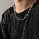 Maytrends Trendy Stainless stee Double layer Chain Necklace Simple Minimalist Punk Necklace for Women Men Goth Grunge Emo Y2K Jewelry