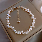 Korea Hot Selling Fashion Jewelry Simple White Natural Freshwater Pearl Bracelet Women's Daily Wild Bracelet