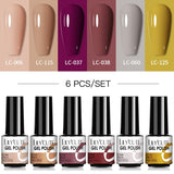 Maytrends 6Pcs/Set Gel Nail Polish Popular Colors In Autumn Semi Permanent Soak Off UV LED Nail Art Gels Nail Gel Polish