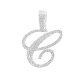 Maytrends New A-Z Cursive Letter Paved Crystal Pendant Necklace For Women Bling Initial Alphabet Rope Chain Necklace Jewelry