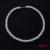 Trendy Imitation Pearls Necklace Men Handmade Classic Width 6/8/10mm Bead Pearls Necklace For Men Jewelry Gift
