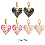 Maytrends 3pair/set Colorful Hoop Earrings for Women Cute Heart Star Rainbow Geometric Circle Huggie Earring Creative Jewelry Party Gift