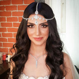 Maytrends Vintage Trend Rhinestone Head Chain Forehead Headband Indian African Bohemian Hair Accesories Crystal Fringe Tiara Headdress