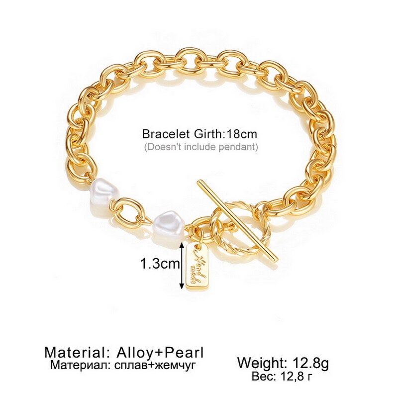 Vintage Elegant Multi-layer Pearl Gold Color Bracelet Women Chain Pearl Beads Green Zircon Bracelet Charm Trendy Jewelry Gifts