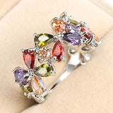 Maytrends Square Colour Crystal Big Rings For Women Jewelry Ring Female Geometric Big Rings For Women Wedding RingNew store specials