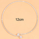 Fashion Rhinestone Heart Collar Choker Necklace for Women Simple Open Collar Necklace Torques Jewelry Accessories