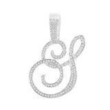 Maytrends New A-Z Cursive Letter Paved Crystal Pendant Necklace For Women Bling Initial Alphabet Rope Chain Necklace Jewelry