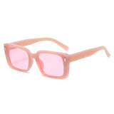 Maytrends Vintage Square Sunglasses Woman Brand Designer Shades Mirror Retro Sun Glasses Female Fashion Rivet Orange Lens Oculos De Sol