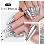 Sliver Metal Effect Line Flower Drawing Gel Soak Off Transparent Colors 5g Painting Gel Polish UV Nail Art Gel Varni