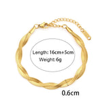 Maytrends Miniamlist Men Bracelet Gold Jewelry Street Style Stainless Steel 316L 18k Gold Plated Cuban Chain Bracelets For Women