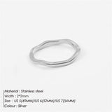 Maytrends 316L Stainless Steel Wave Ring For Women Gifts Minimalist Dainty Rays Texture Circle Rings Jewelry Wholesale/Dropshipping