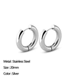 Maytrends Classic Stainless Steel Ear Buckle for Women Trendy Gold Color Small Large Circle Hoop Earrings Punk Hip Hop Jewelry Accessories